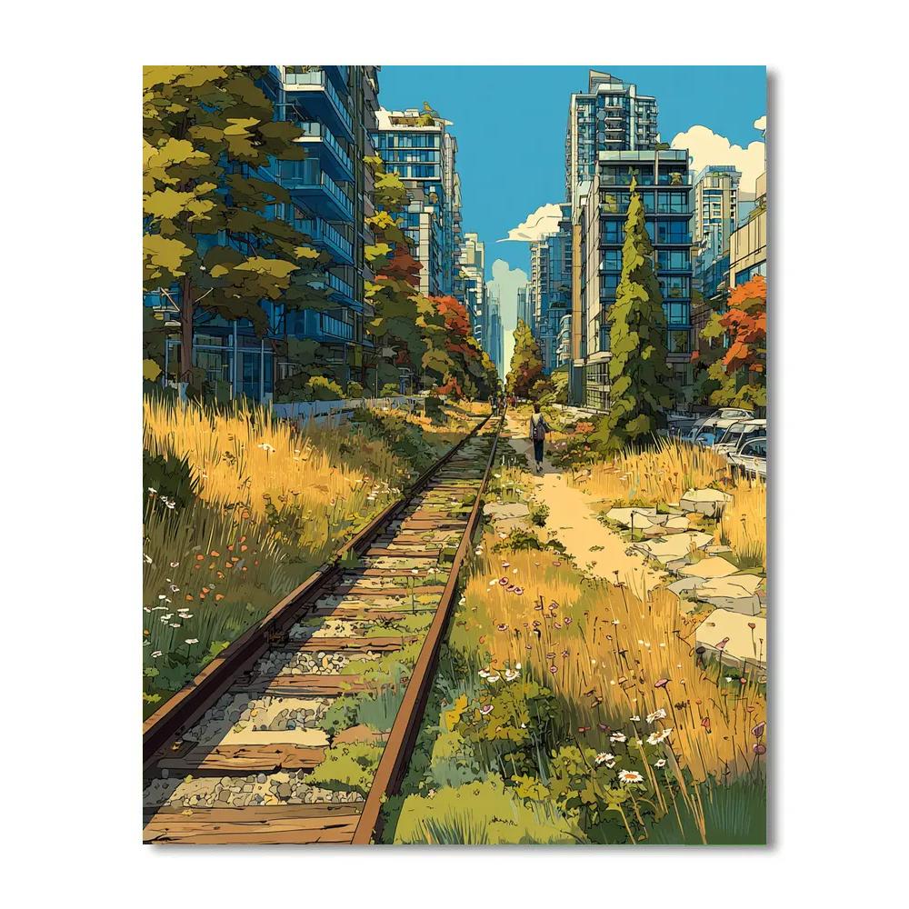 High Line Urban Park New York United States Paint by numbers art