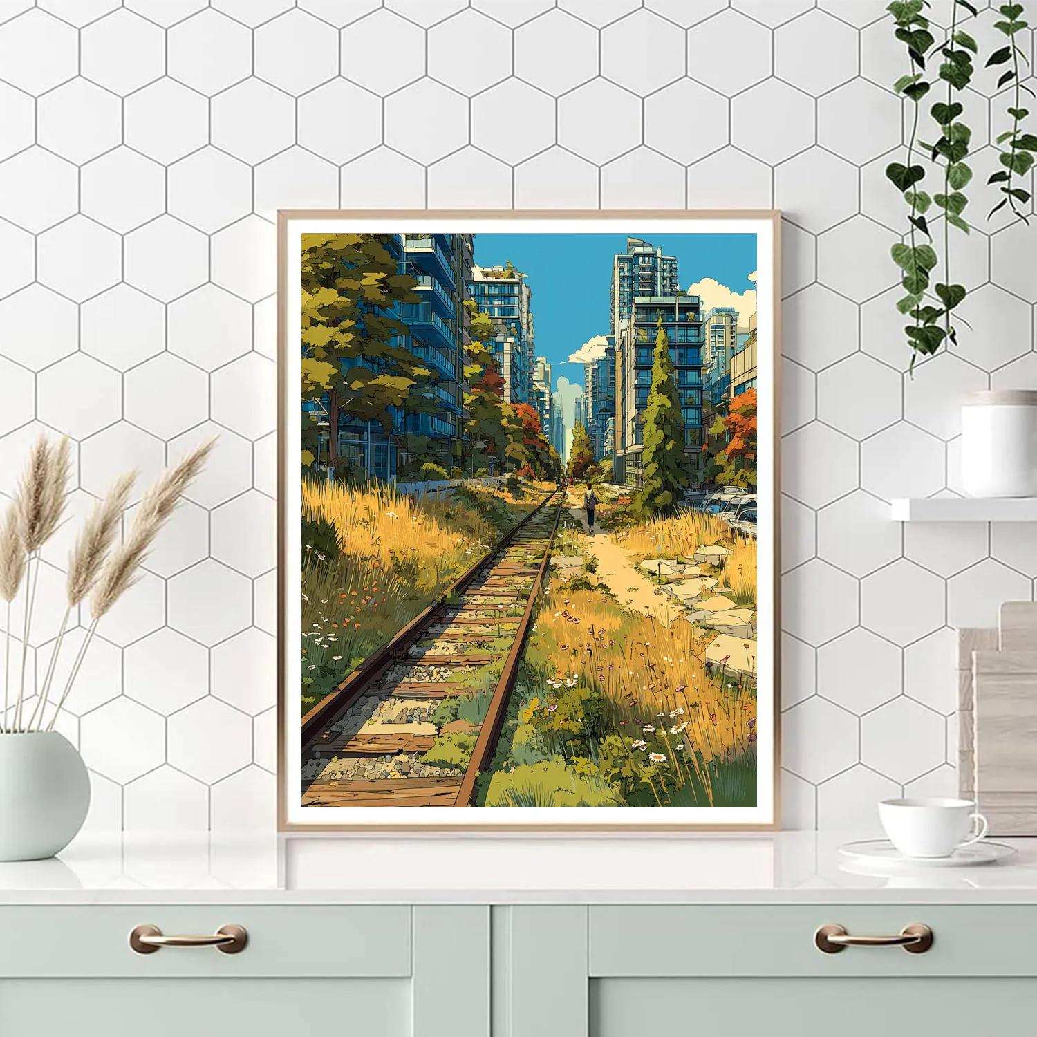 High Line Urban Park New York United States Paint by numbers art