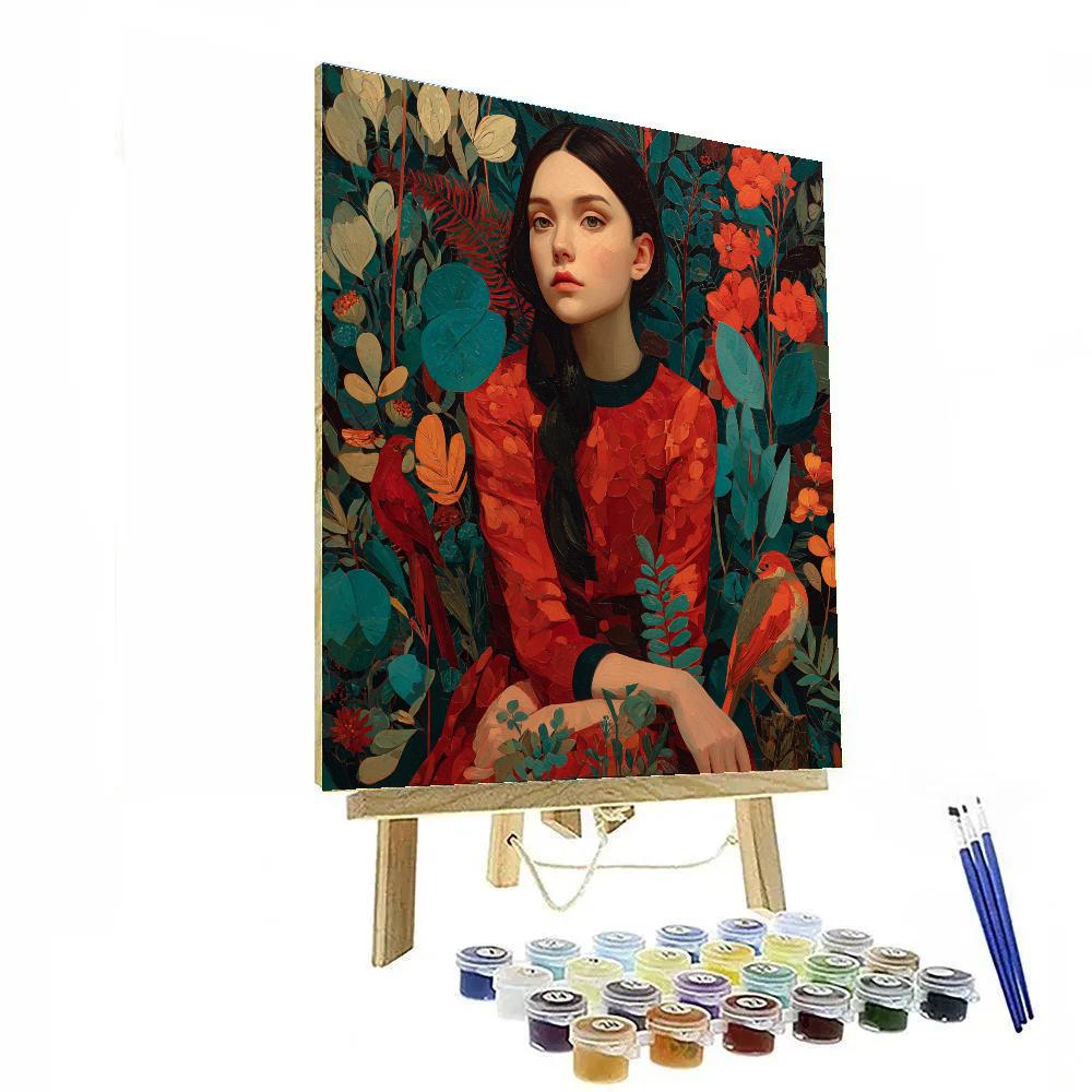 Frida Kahlo Inspired Self Portrait Garden Number painting