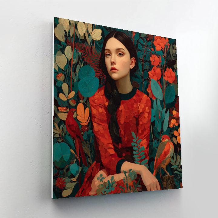 Frida Kahlo Inspired Self Portrait Garden Number painting