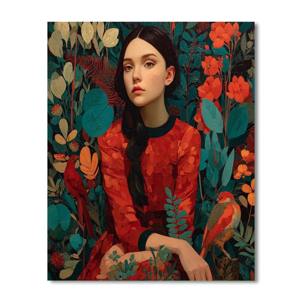 Frida Kahlo Inspired Self Portrait Garden Number painting