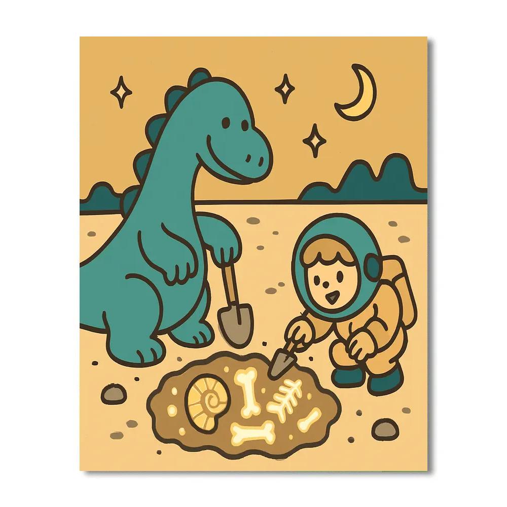 Fossil Moon Diggers Painting by numbers kit