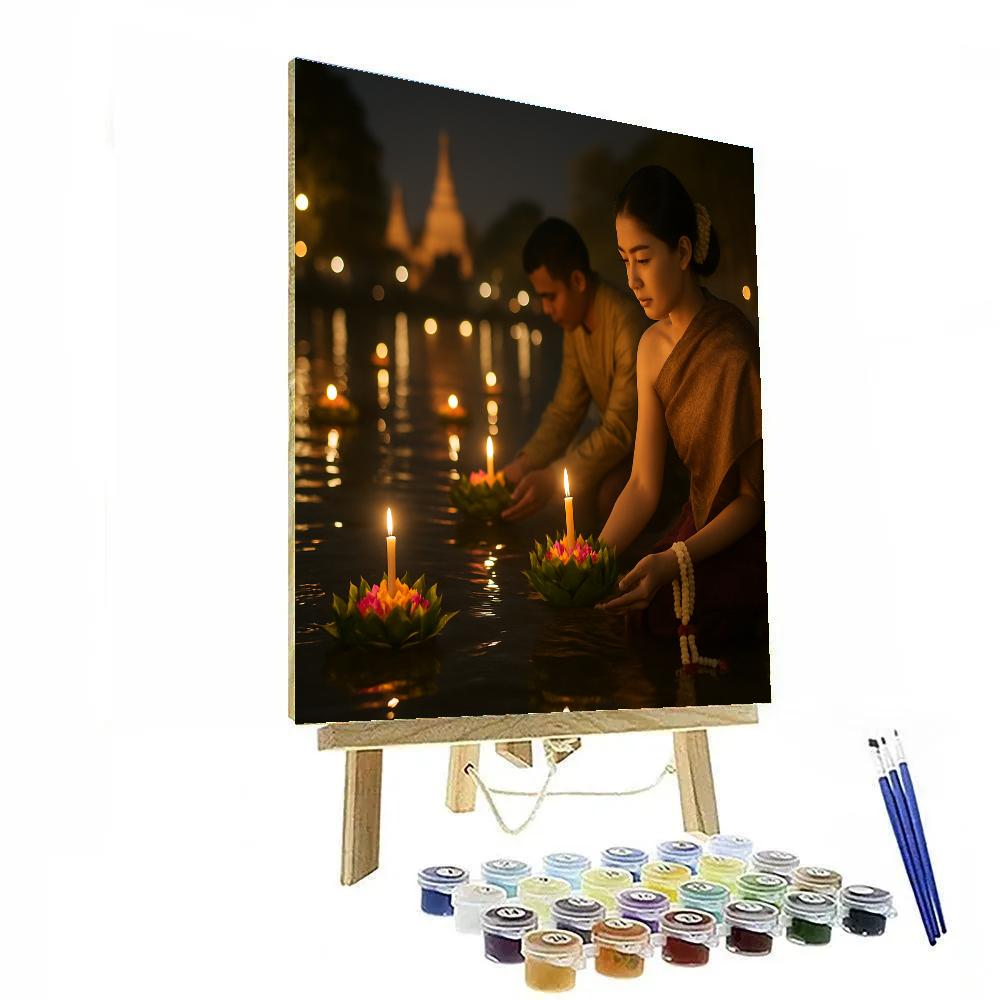 Loy Krathong River Lanterns Paint by numbers art