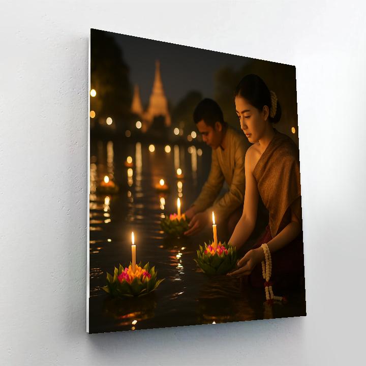 Loy Krathong River Lanterns Paint by numbers art