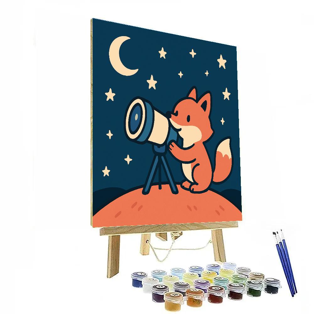 Stargazer Fox Telescope Painting by numbers kit