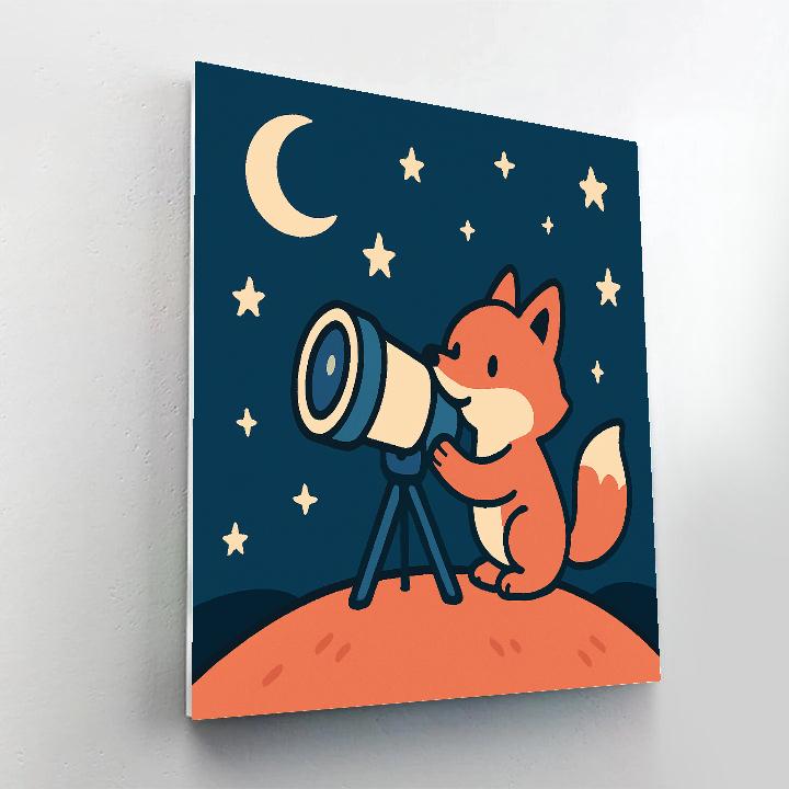 Stargazer Fox Telescope Painting by numbers kit