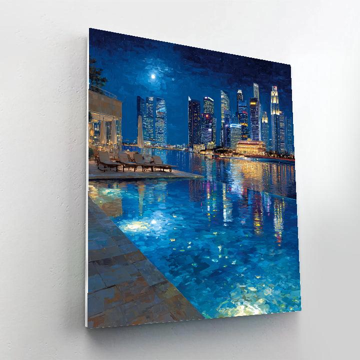 Marina Bay Sands Infinity Pool View Singapore paint by color