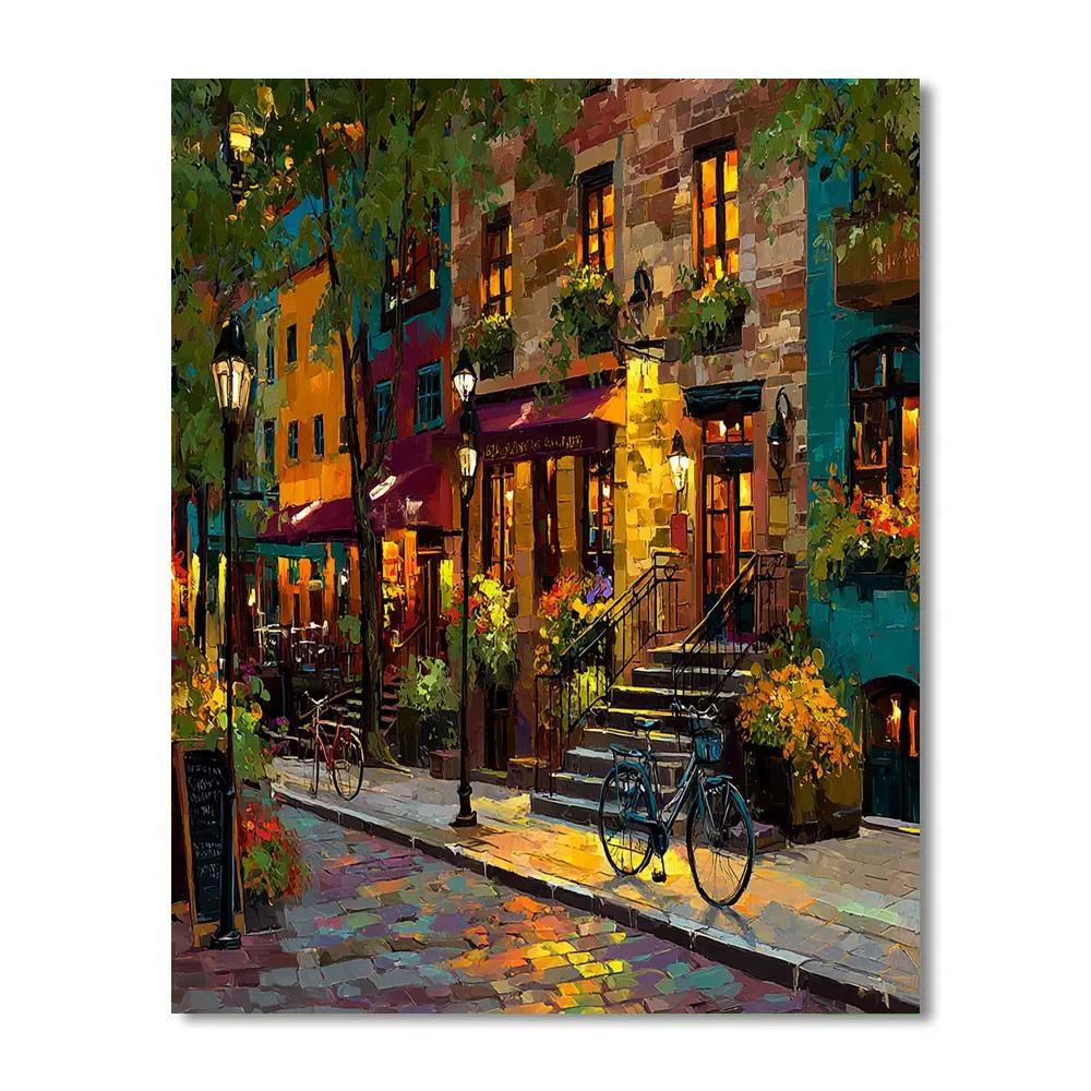 Vivid Alleyways Of Old Montreal Canada Painting by numbers kit