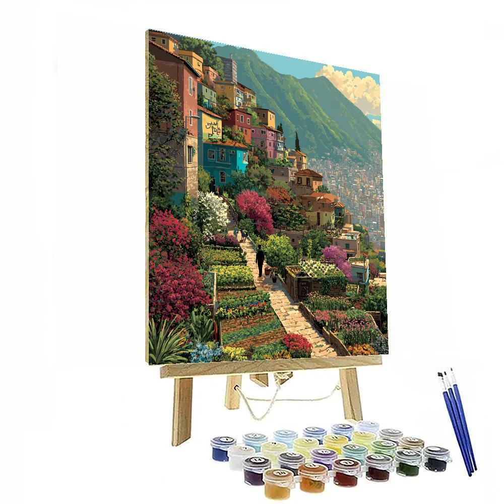 Rooftop Gardens Of Medellin Colombia Paint by numbers art