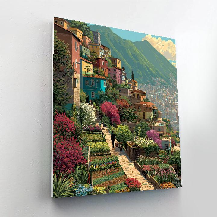 Rooftop Gardens Of Medellin Colombia Paint by numbers art