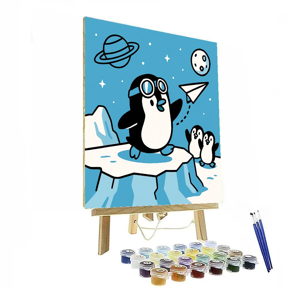 Penguin Pilot Academy paint by color