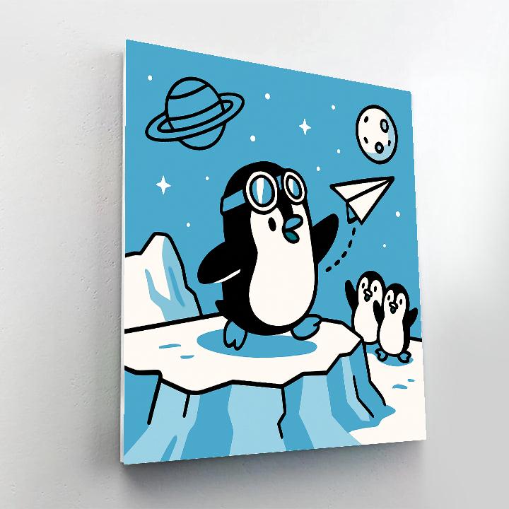 Penguin Pilot Academy paint by color