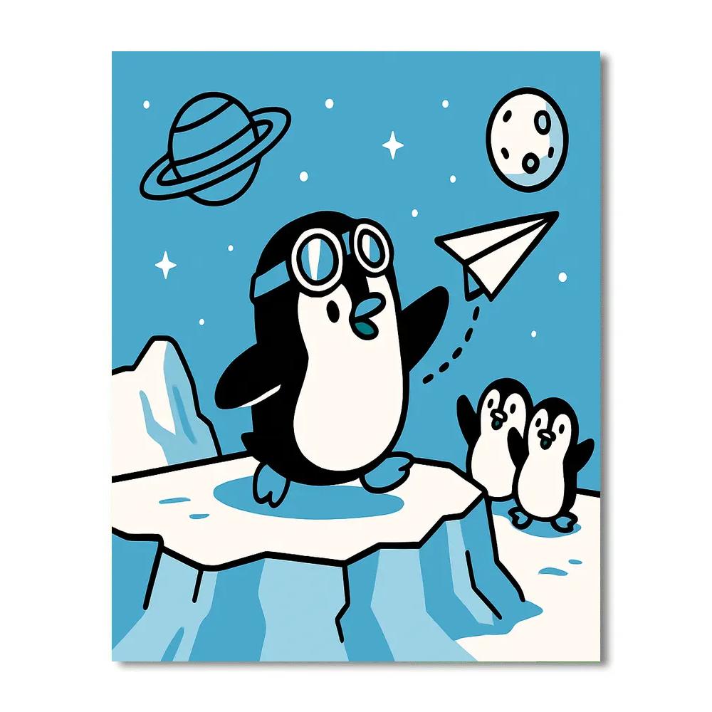 Penguin Pilot Academy paint by color