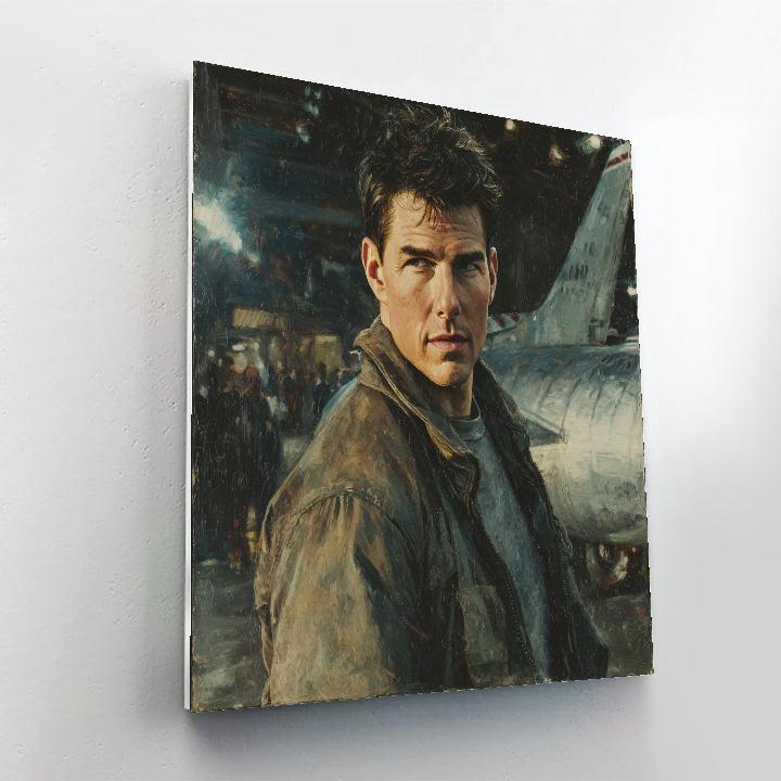 Tom Cruise: Highwing Maverick In Evening Hangar Paint by numbers art