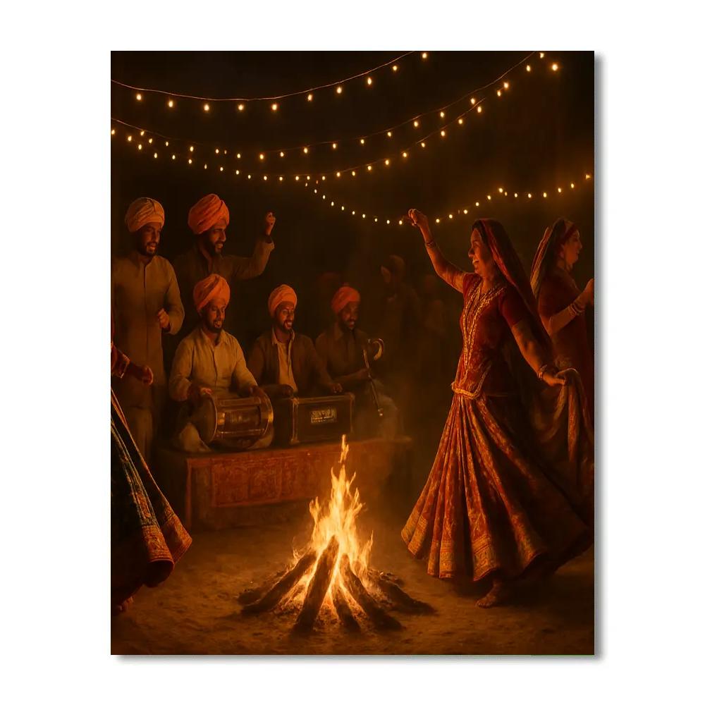 Pushkar Camel Fair Night Sangeet painting number kit