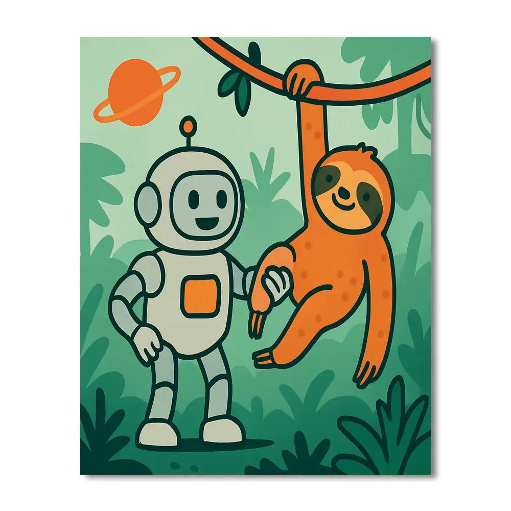 Robot Rainforest Rescue Numbered painting kits