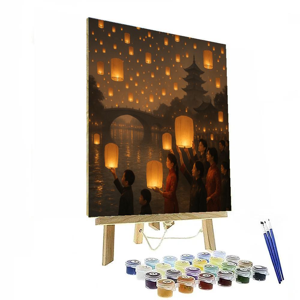 Chinese Lantern Festival Sky Painting by numbers kit
