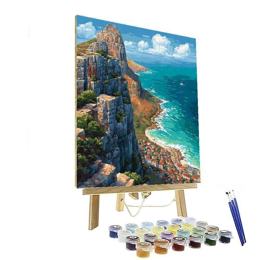 Table Mountain Cableway View Cape Town South Africa paint by color