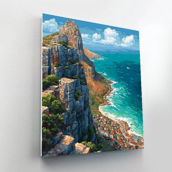 Table Mountain Cableway View Cape Town South Africa paint by color