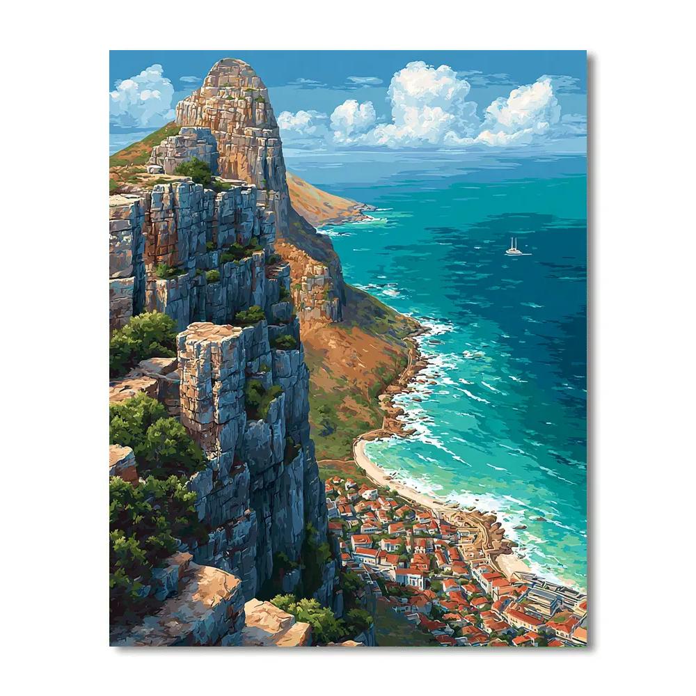 Table Mountain Cableway View Cape Town South Africa paint by color