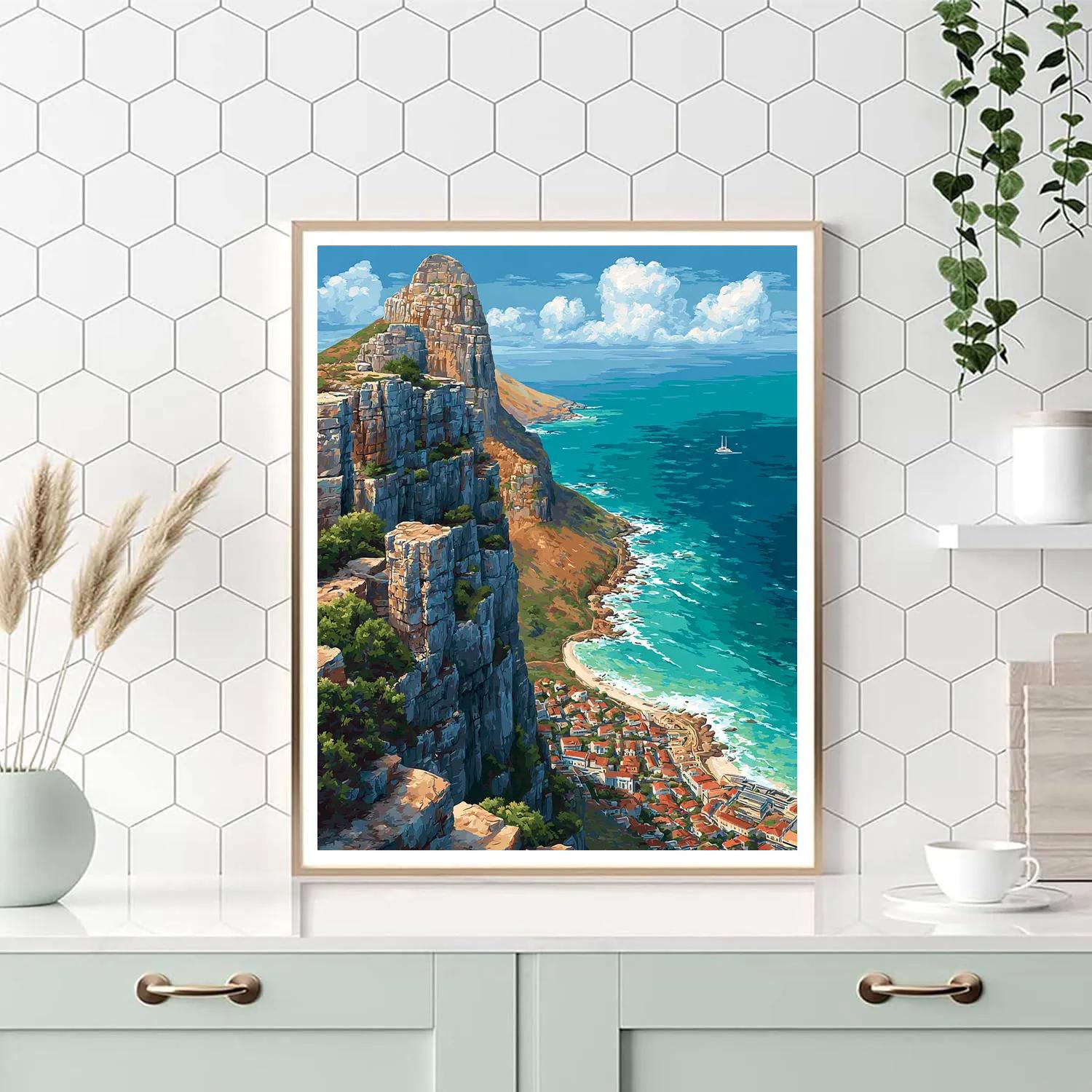 Table Mountain Cableway View Cape Town South Africa paint by color