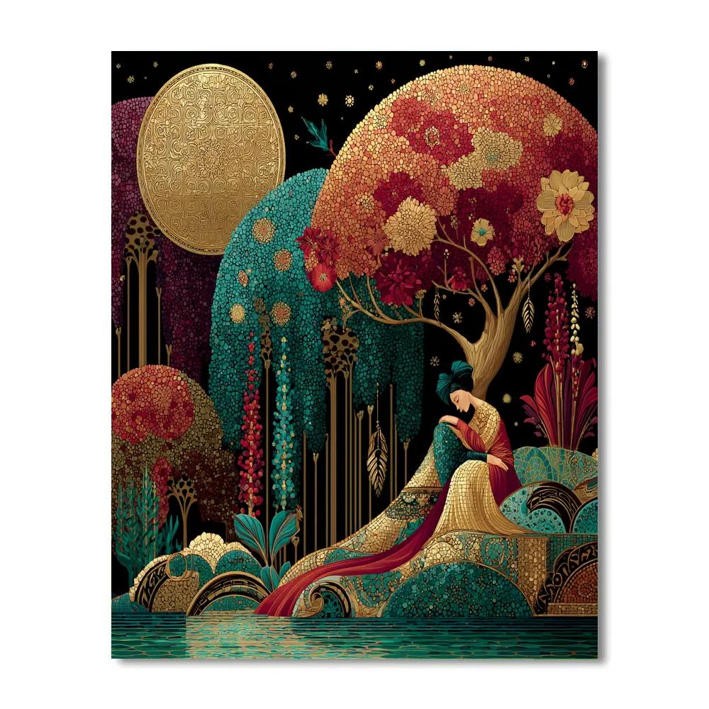 Gustav Klimt Inspired Night Garden Painting by numbers kit