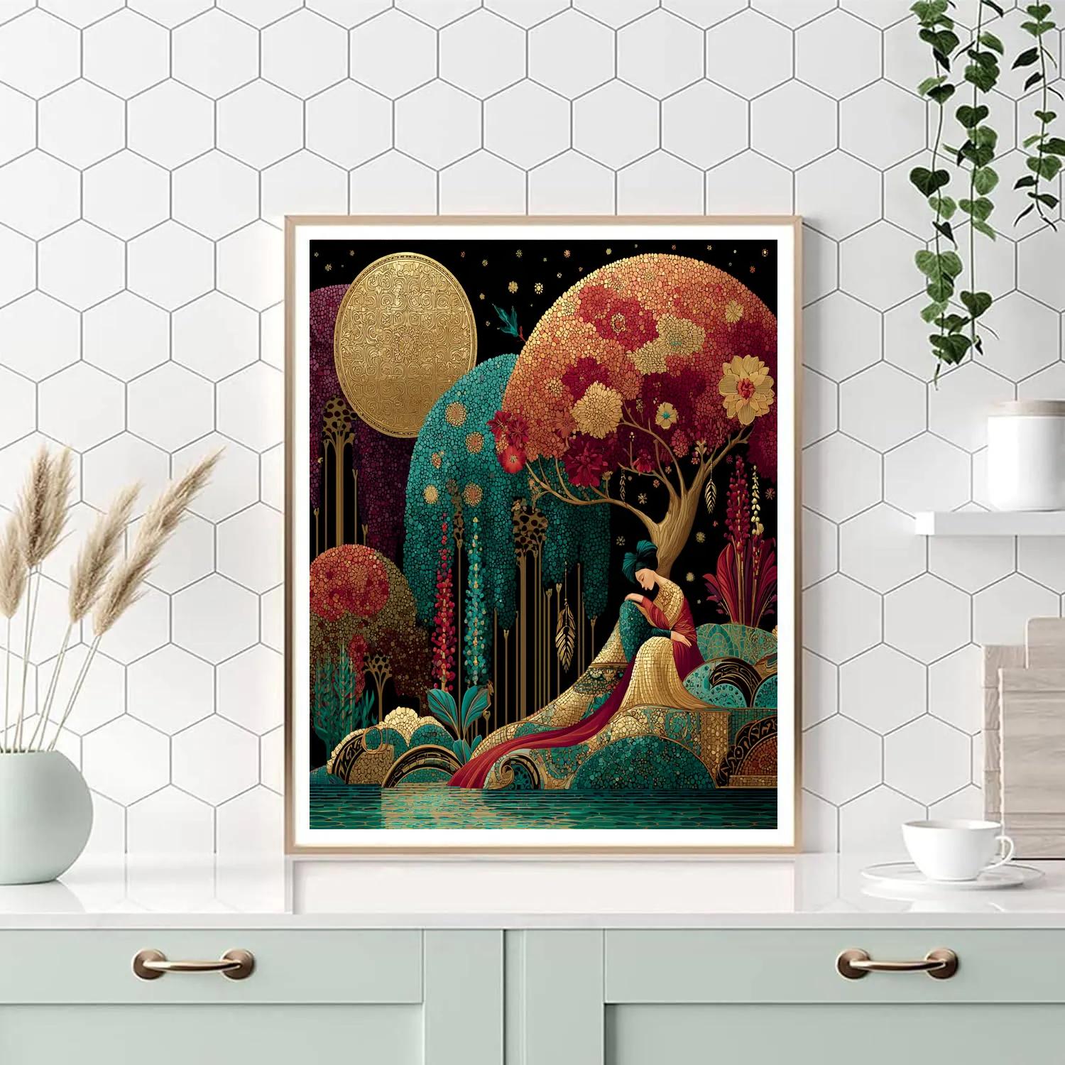 Gustav Klimt Inspired Night Garden Painting by numbers kit