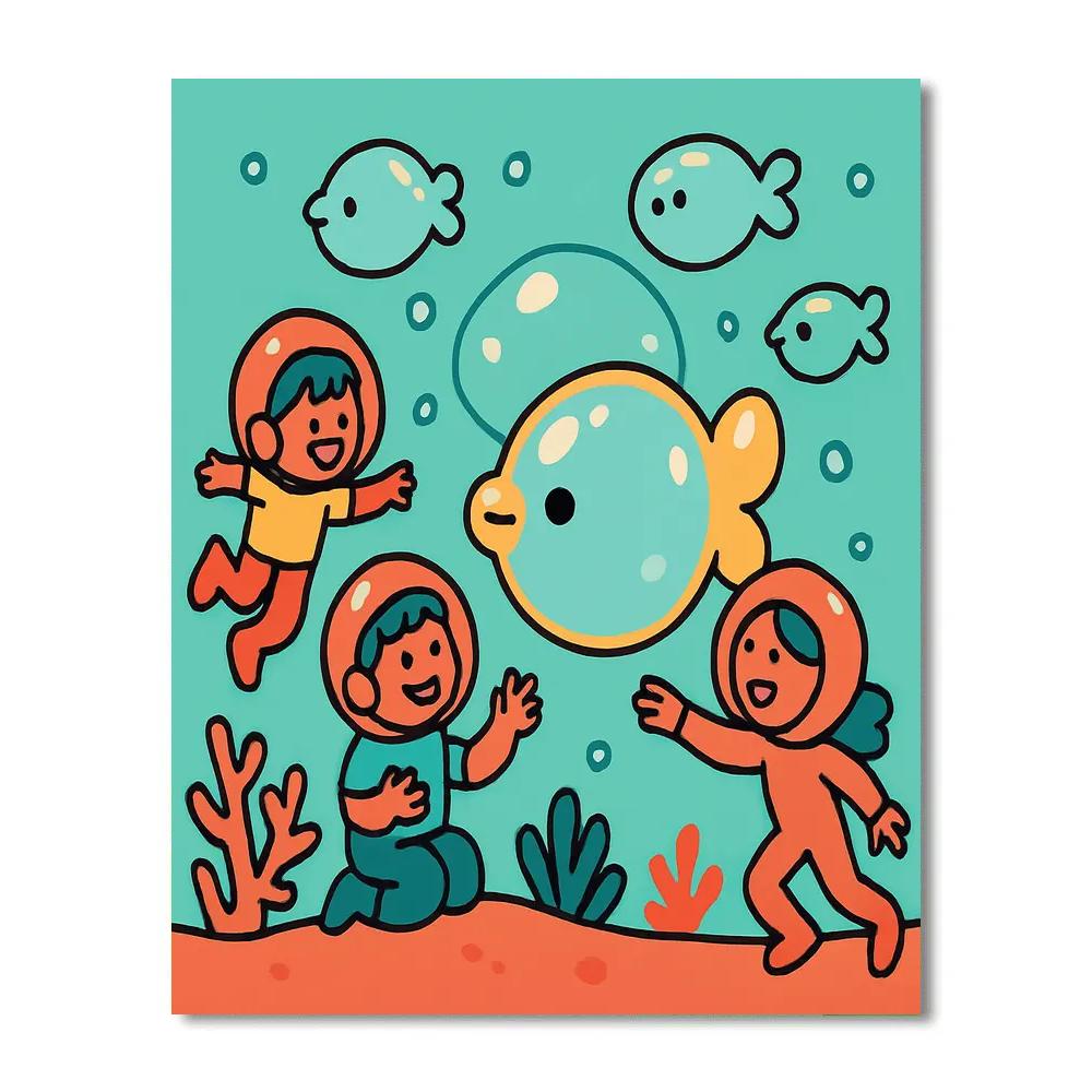 Bubble Reef Explorers Paint by numbers art
