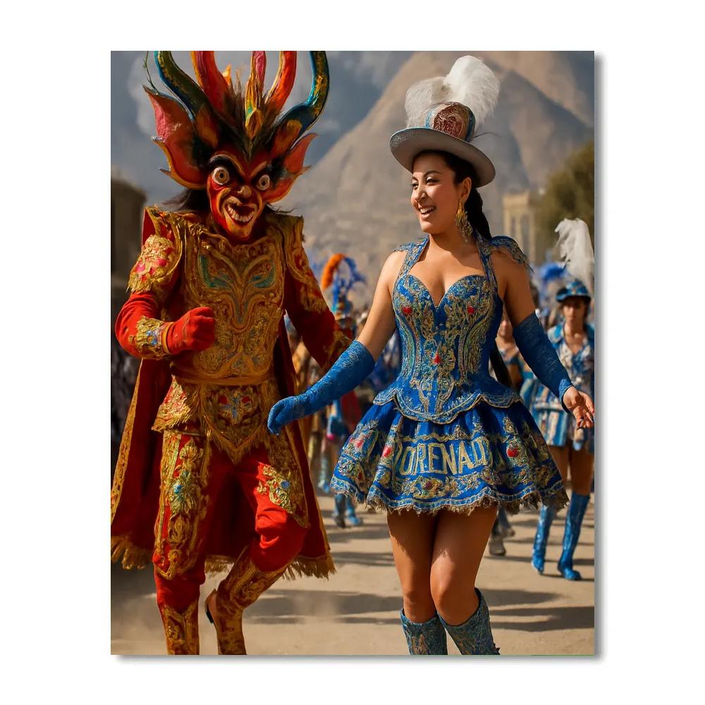 Carnaval De Oruro Dance Line painting number kit