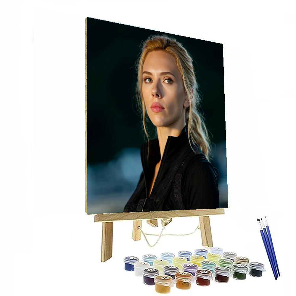 Scarlett Johansson Unveiling The Enigmatic Black Widow Number painting