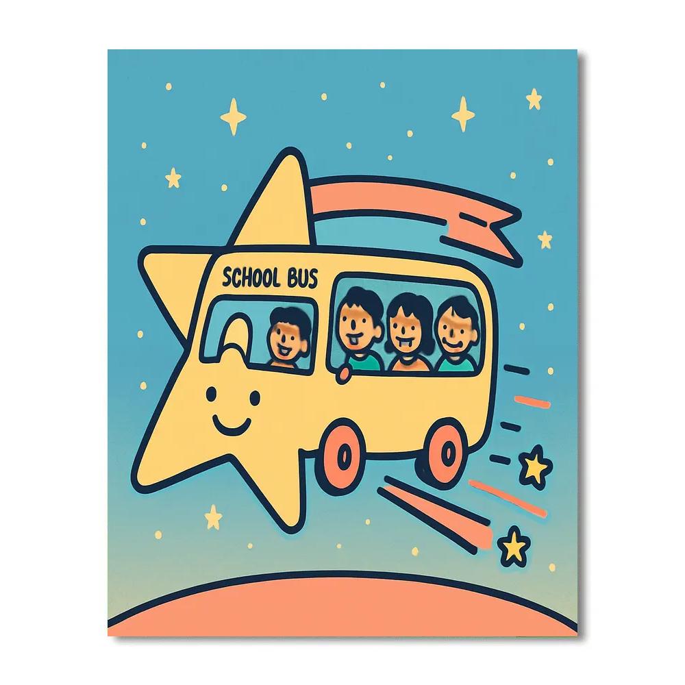Shooting Star Schoolbus Paint by numbers kits