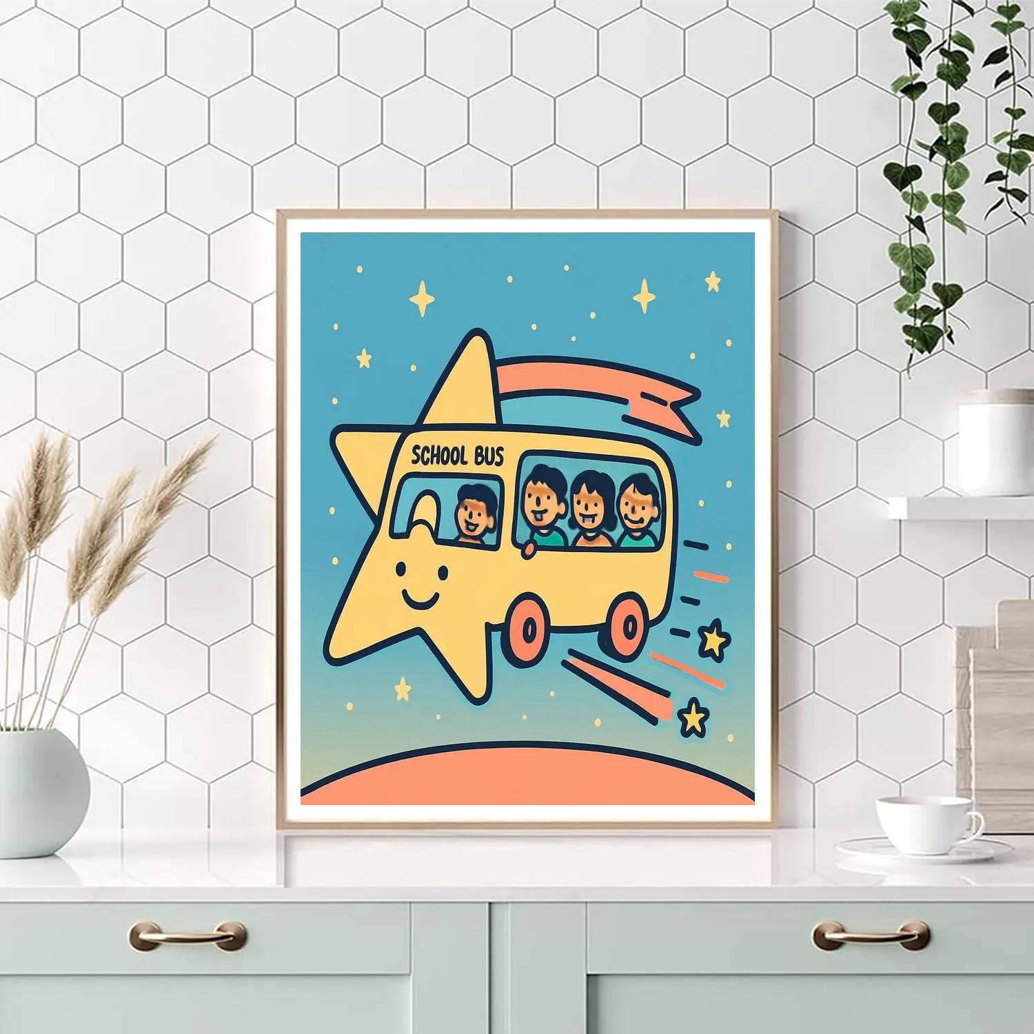 Shooting Star Schoolbus Paint by numbers kits