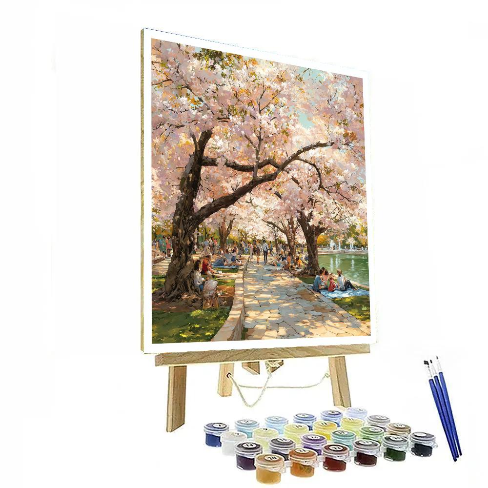 Ueno Park Cherry Walk Tokyo Japan paint by color