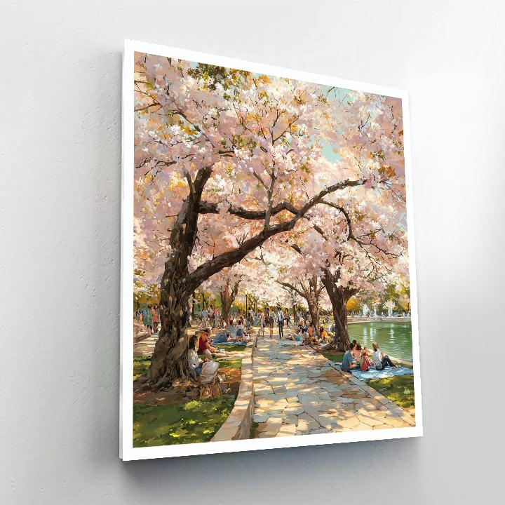 Ueno Park Cherry Walk Tokyo Japan paint by color