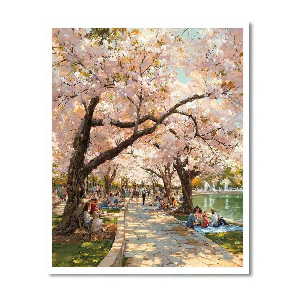 Ueno Park Cherry Walk Tokyo Japan paint by color