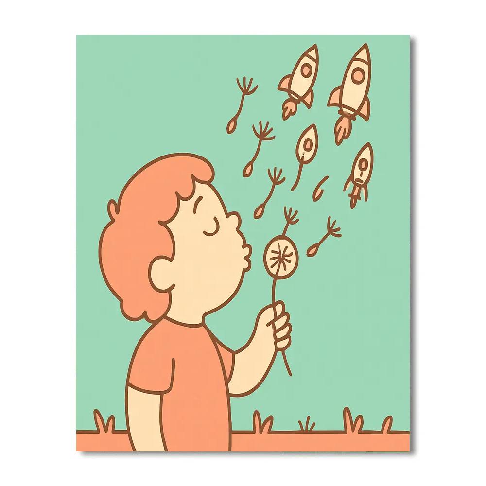 Dandelion Rocket Garden Paint by numbers art