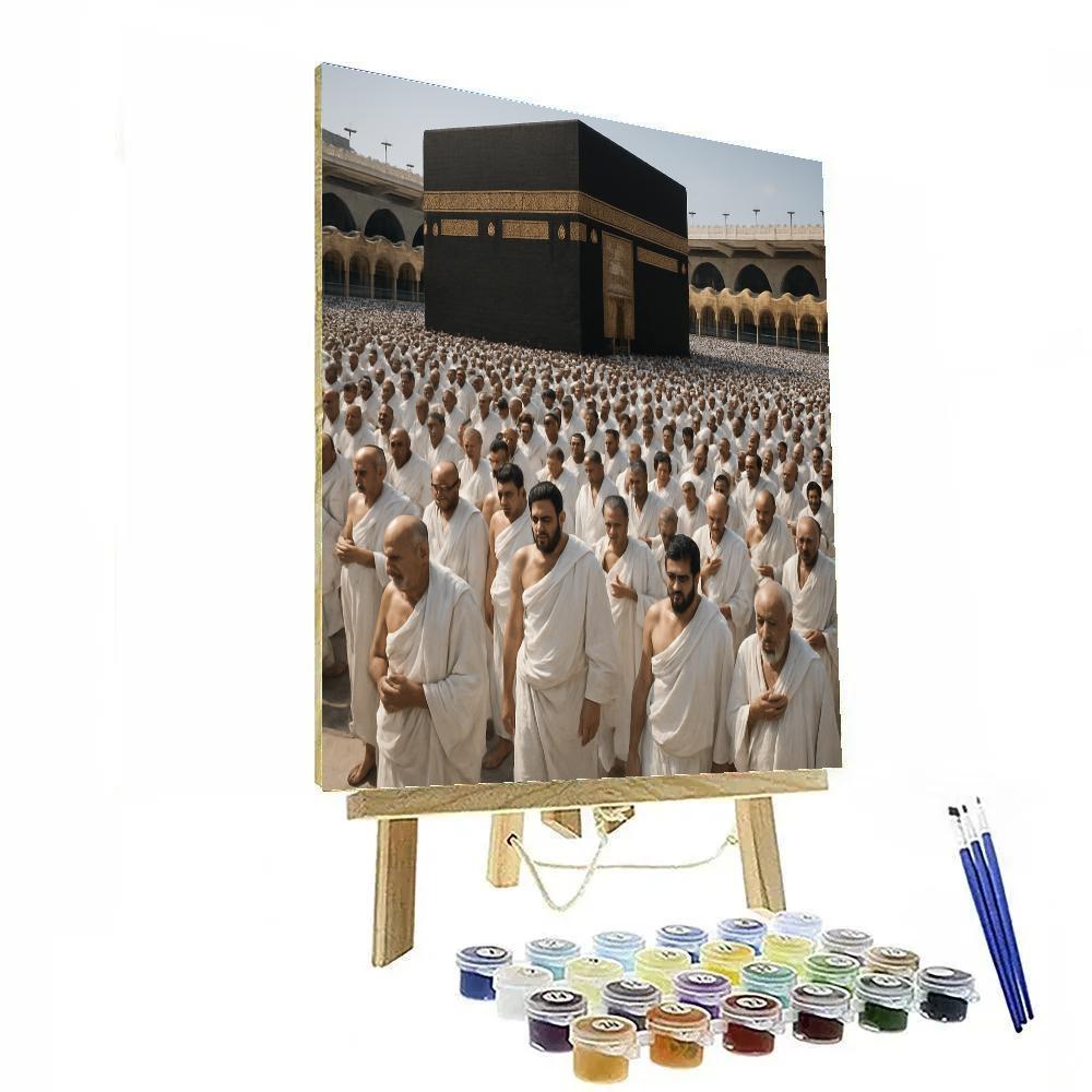 Hajj Pilgrim Circling Kaaba paint by number