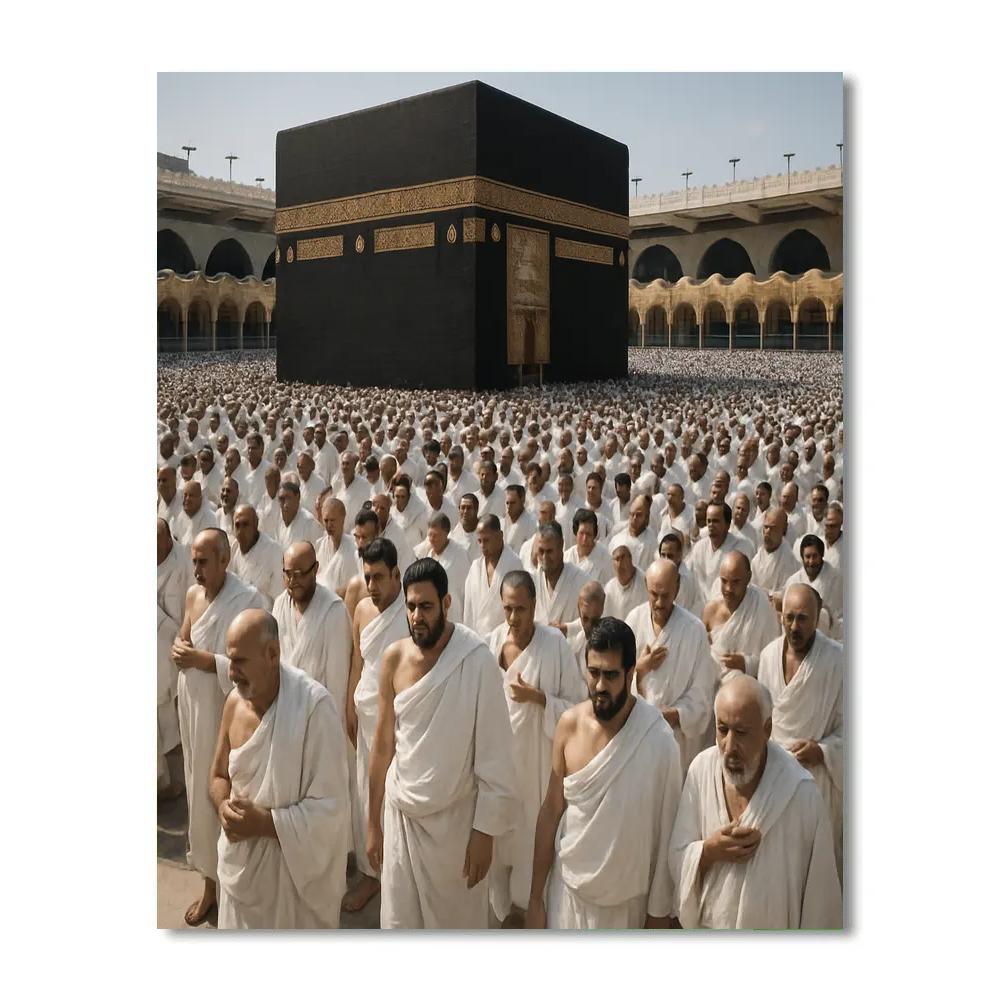 Hajj Pilgrim Circling Kaaba paint by number