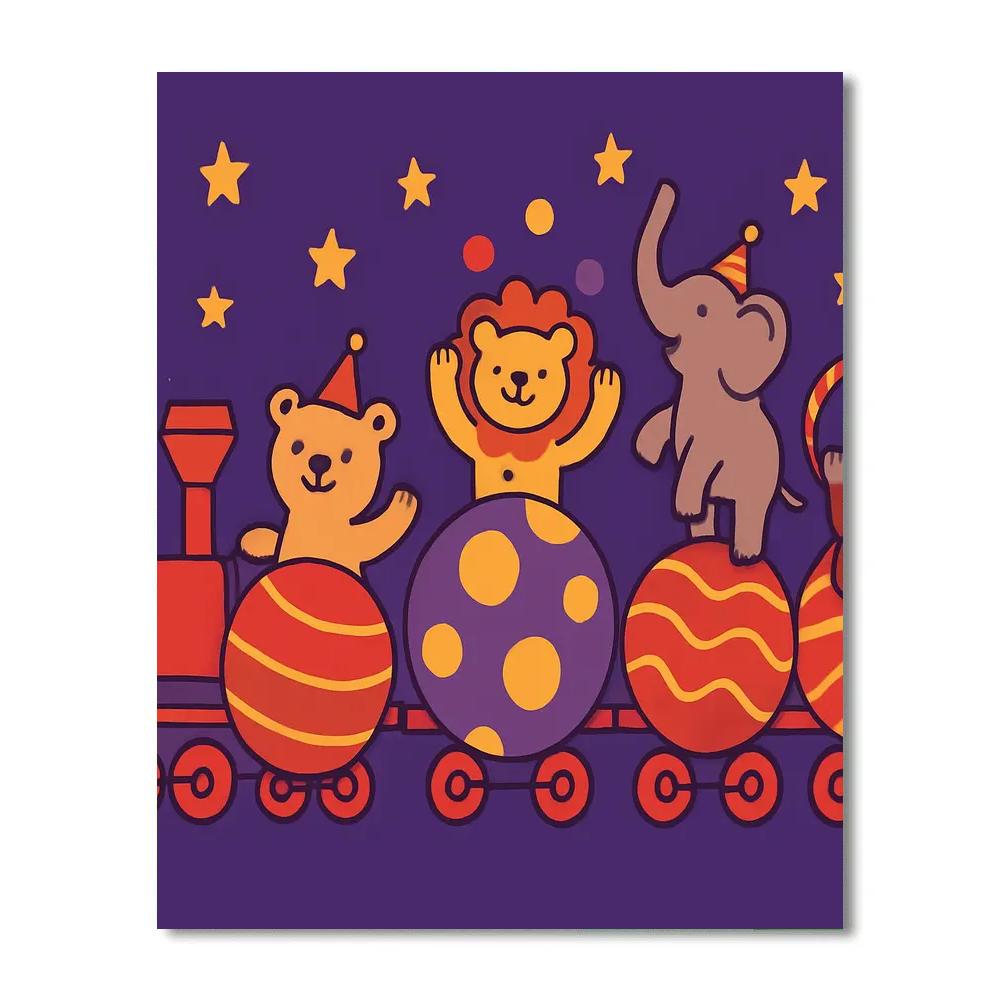 Stellar Circus Train paint by numbers