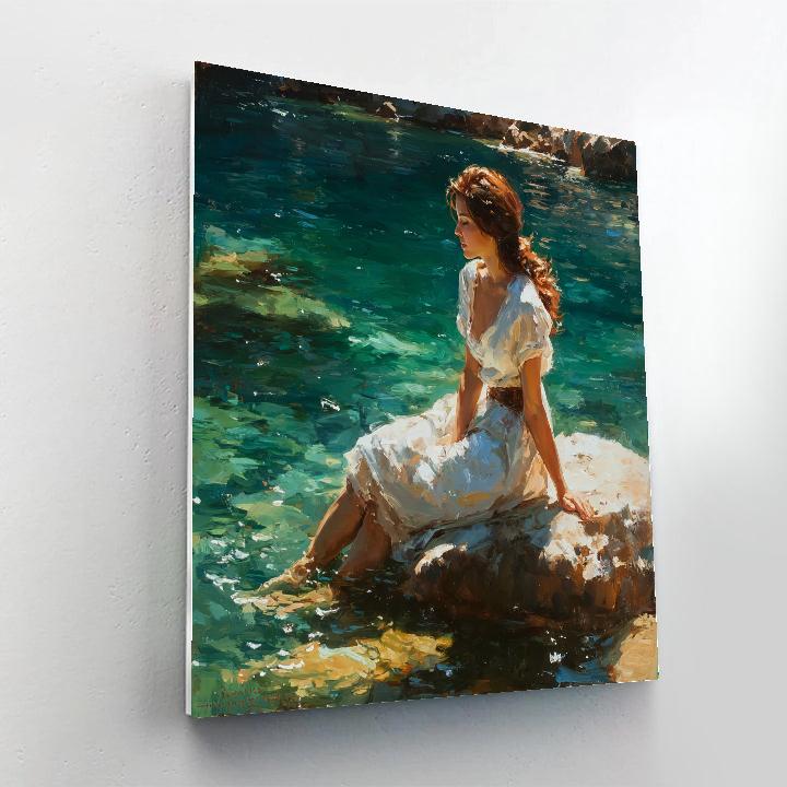 John William Waterhouse Inspired Sea Nymph Painting by numbers kit