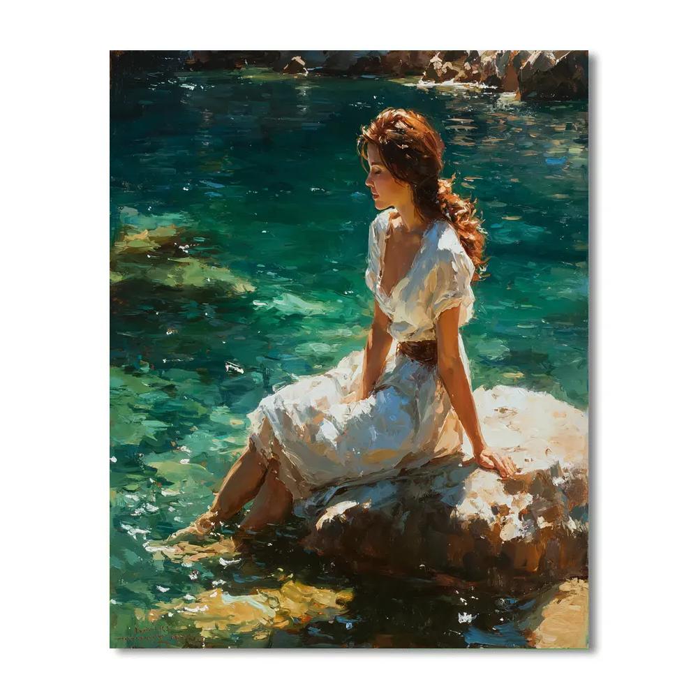 John William Waterhouse Inspired Sea Nymph Painting by numbers kit