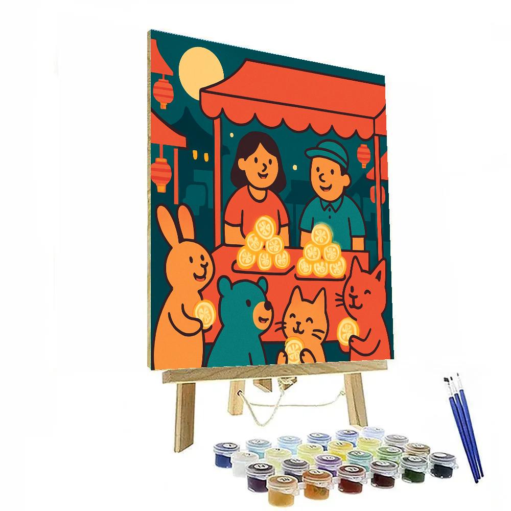 Night Market Mooncakes Paint by numbers kits