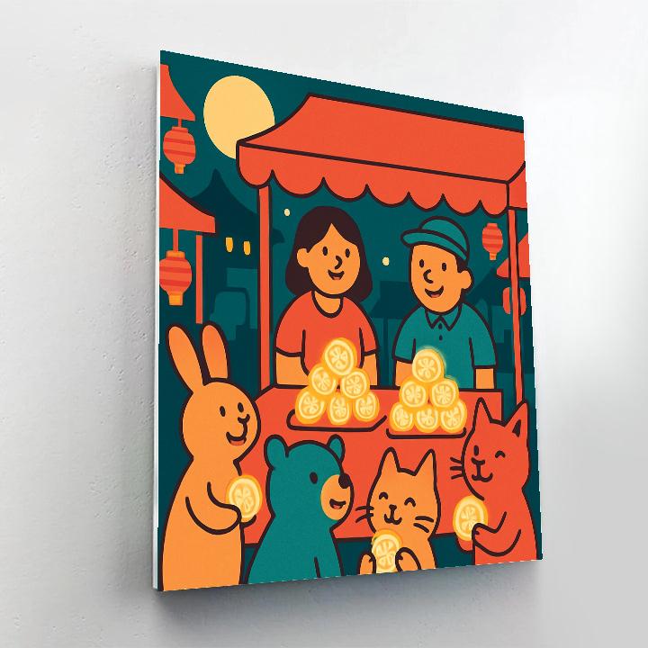 Night Market Mooncakes Paint by numbers kits