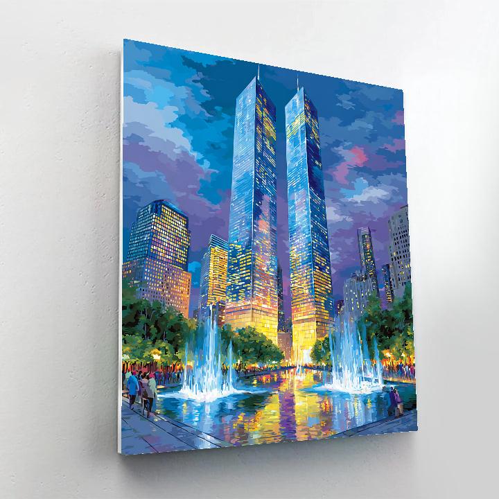 Kuala Lumpur Petronas Park Evening Malaysia paint by number