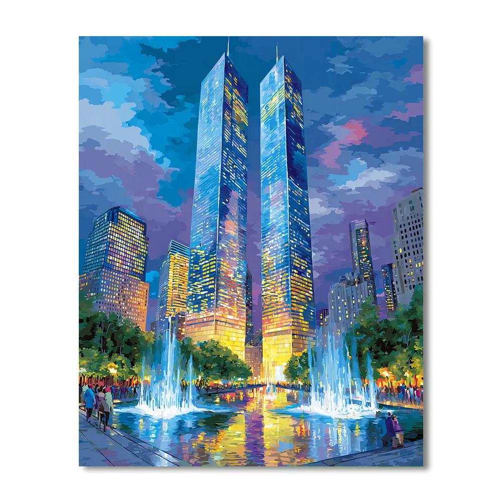 Kuala Lumpur Petronas Park Evening Malaysia paint by number