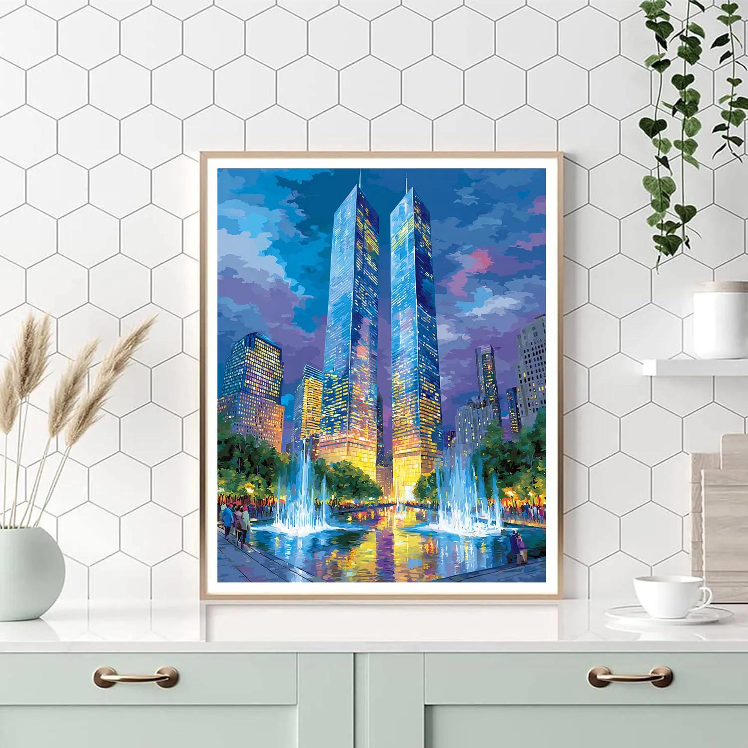 Kuala Lumpur Petronas Park Evening Malaysia paint by number