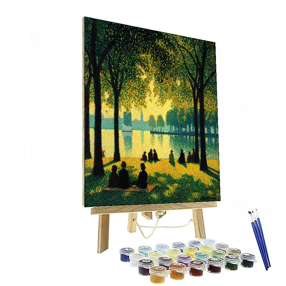 Seurat Inspired Lakeside Picnic Numbered painting kits