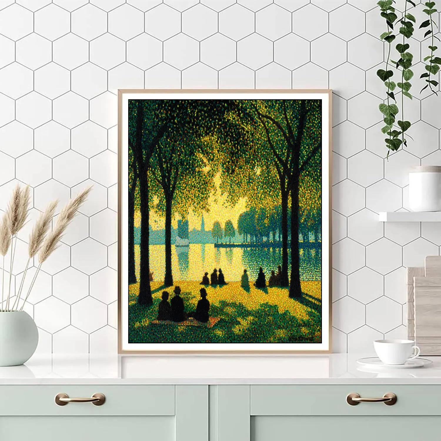 Seurat Inspired Lakeside Picnic Numbered painting kits