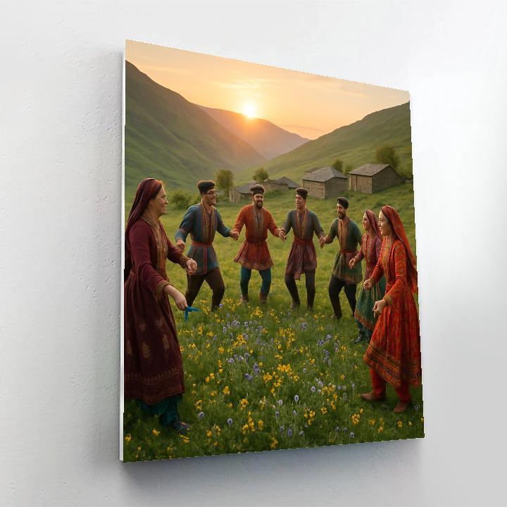 Nawruz Kurdish Spring Dances Numbered painting kits