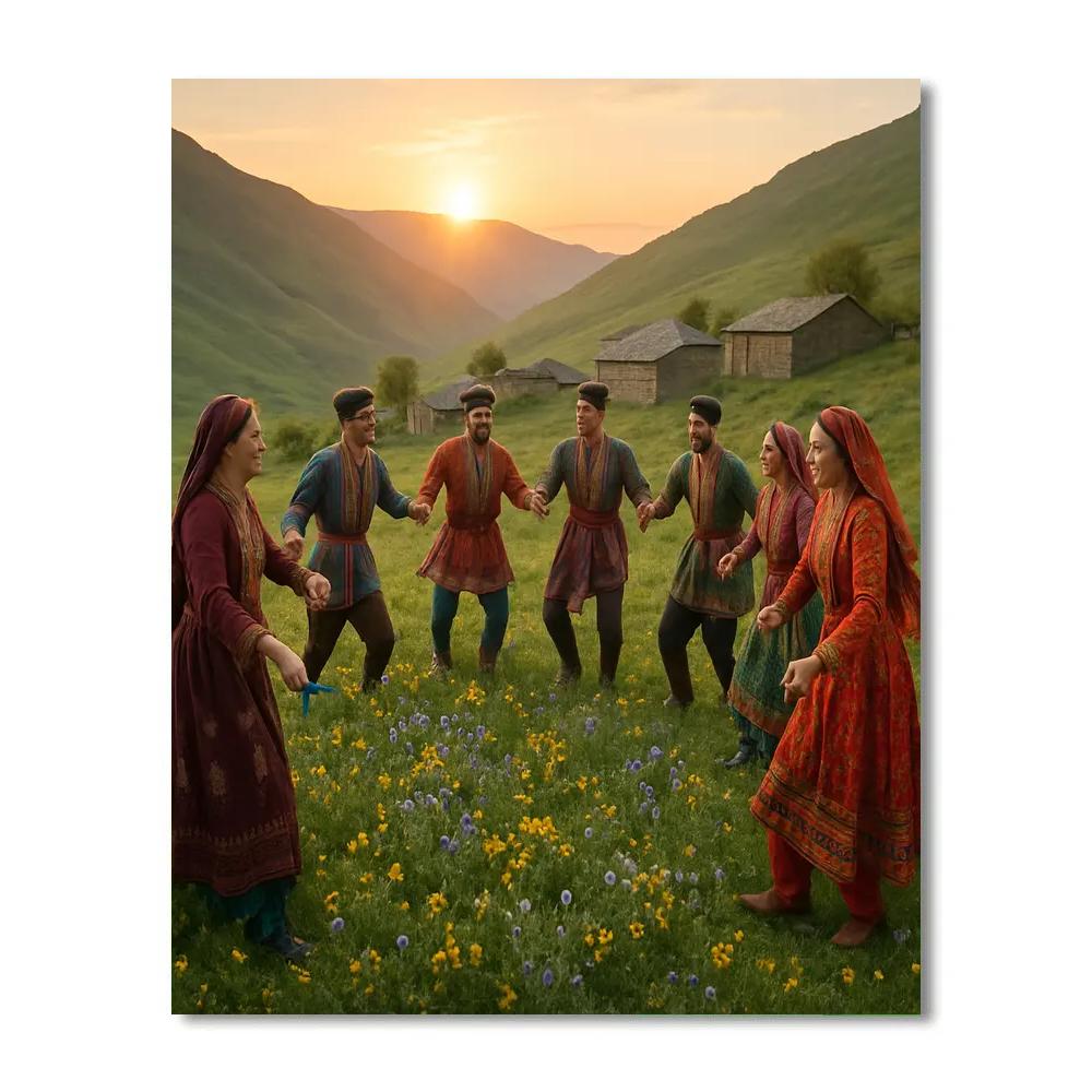Nawruz Kurdish Spring Dances Numbered painting kits